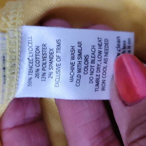 Horny toad v neck cheery yellow a line casual everyday dress medium - Picture 6 of 13